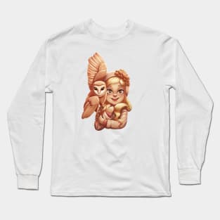 girl and owl Long Sleeve T-Shirt